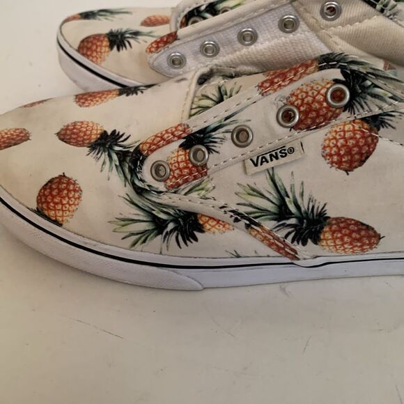 Vans Atwood Low Ivory Brown Pineapple Print Canvas Skateboarding Sneakers Size 8 - Picture 7 of 13